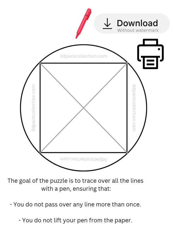 The goal of the puzzle is to trace over all the lines with a pen, ensuring _20250414_152624_0000 Can you trace all the lines? (pack of 10 PDF printable puzzles)